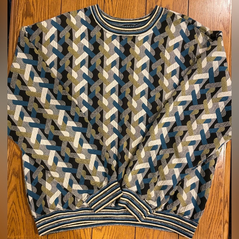 Men’s Barnes Storm “Gramdpa” Sweater, size large, black/grey pattern